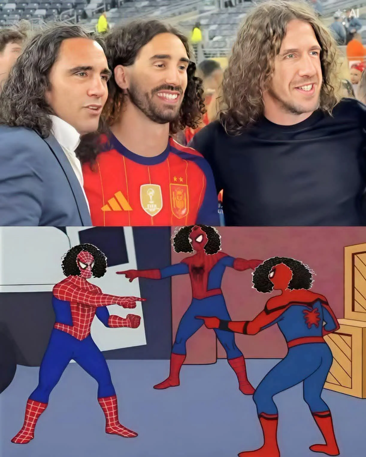Meme spidey y futbol