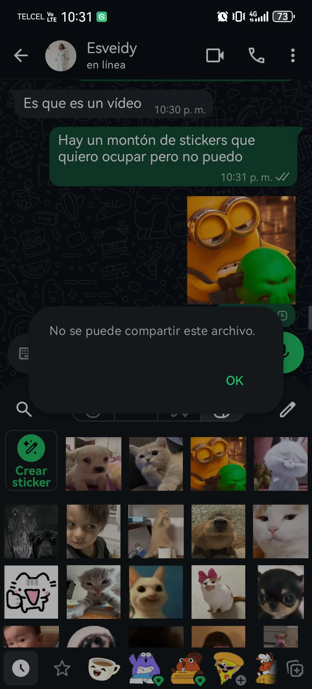Error al enviar stickers de WhatsApp: ¿Solo a mí me pasa?